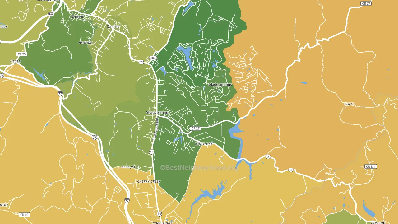 25918, WV block-group voter-turnout map
