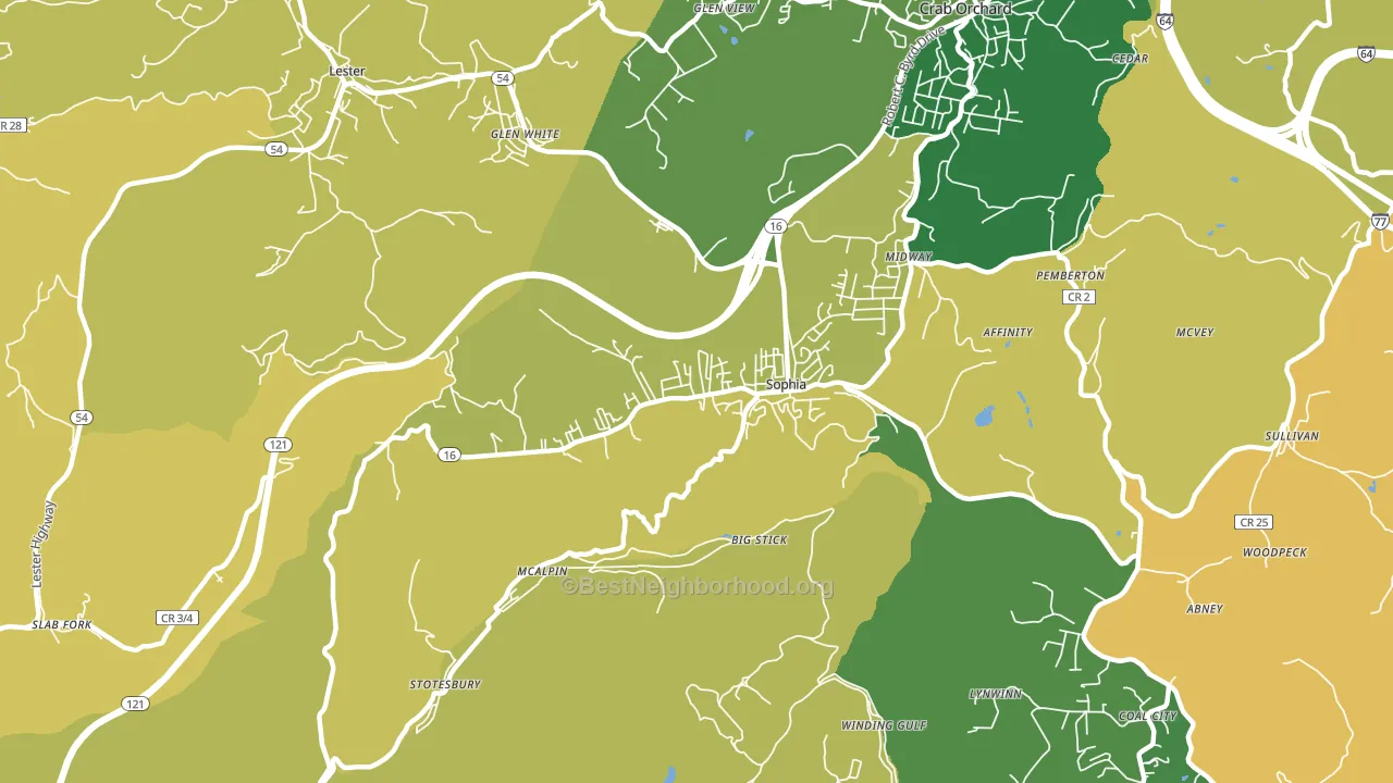 25921, WV block-group voter-turnout map