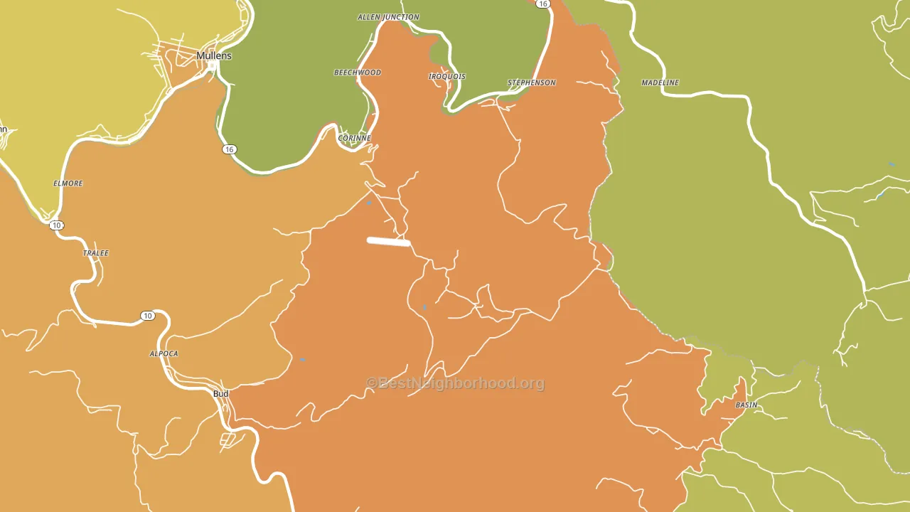 25928, WV block-group voter-turnout map