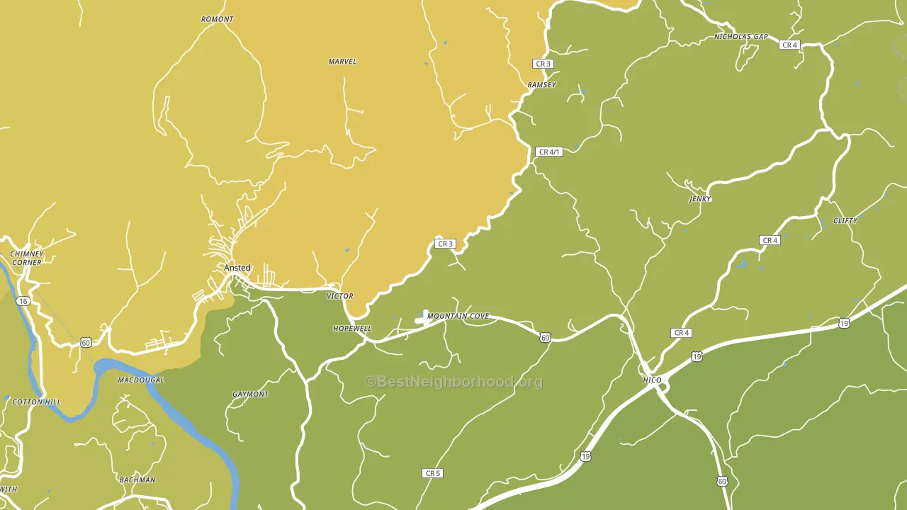 25938, WV block-group voter-turnout map