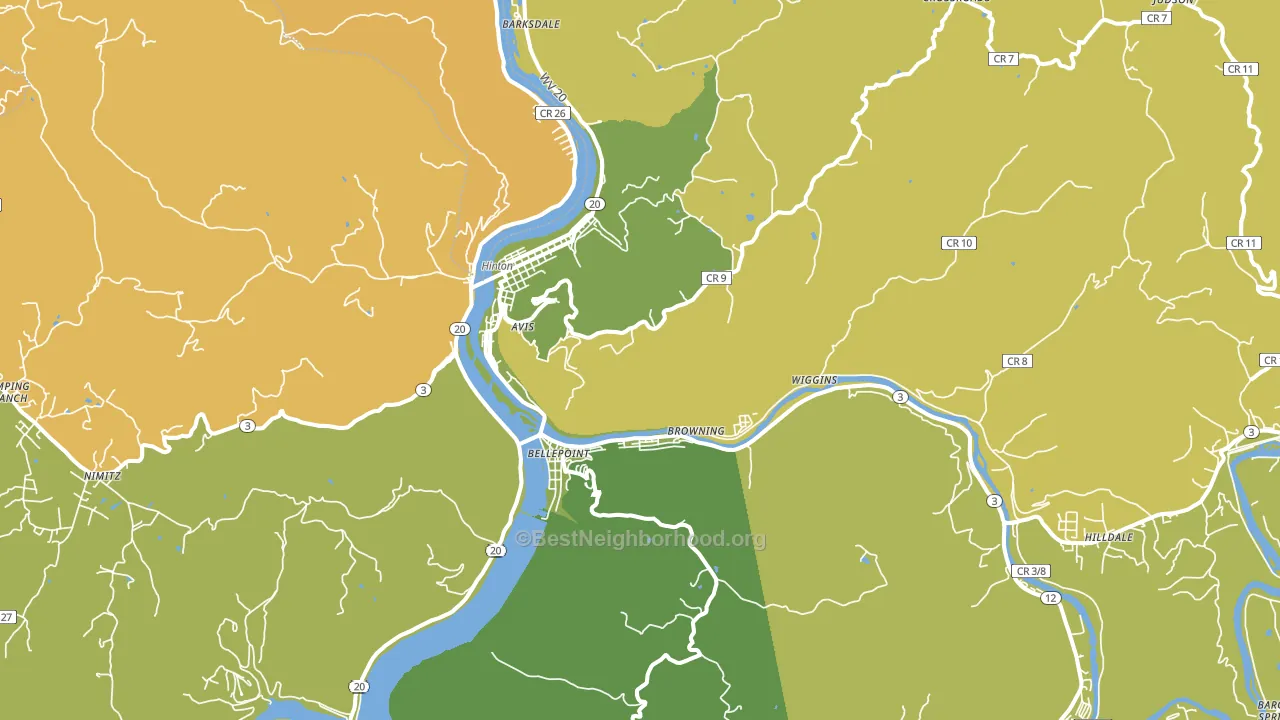 25951, WV block-group voter-turnout map