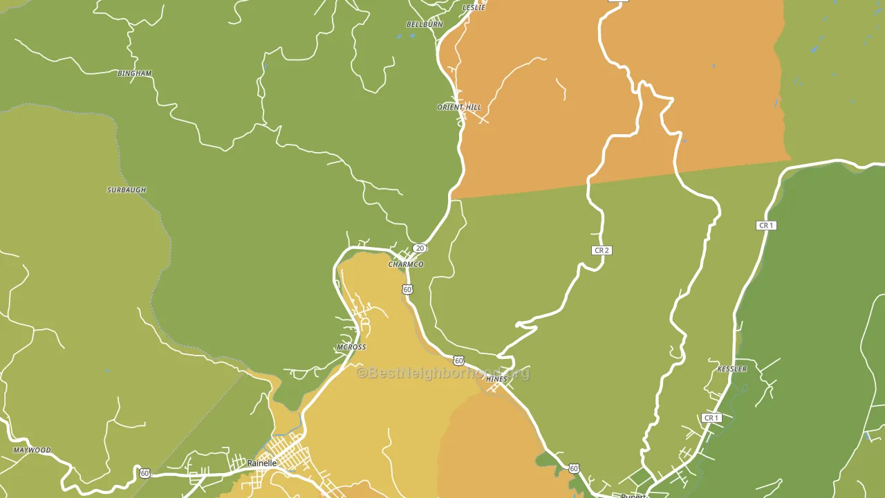 25958, WV block-group voter-turnout map