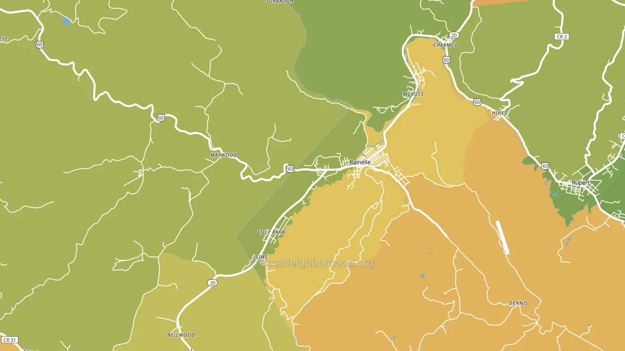 25962, WV block-group voter-turnout map