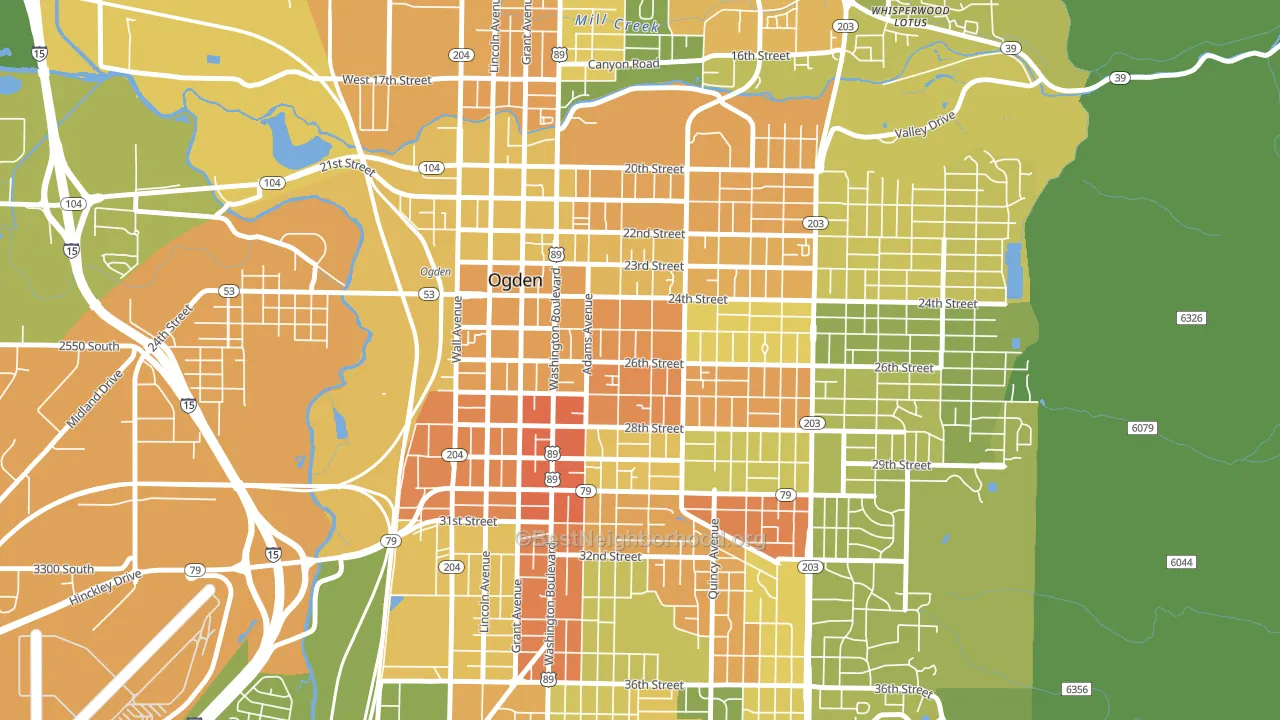 25th Street, Ogden, UT block-group voter-turnout map