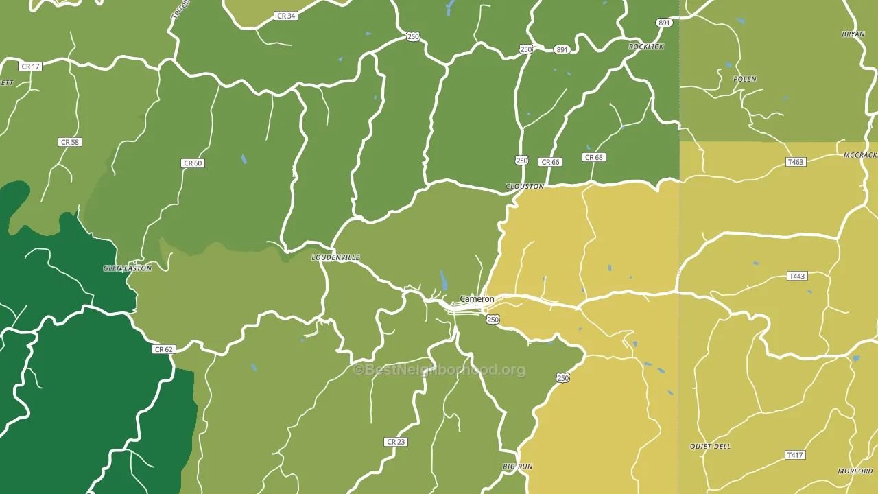 26033, WV block-group voter-turnout map
