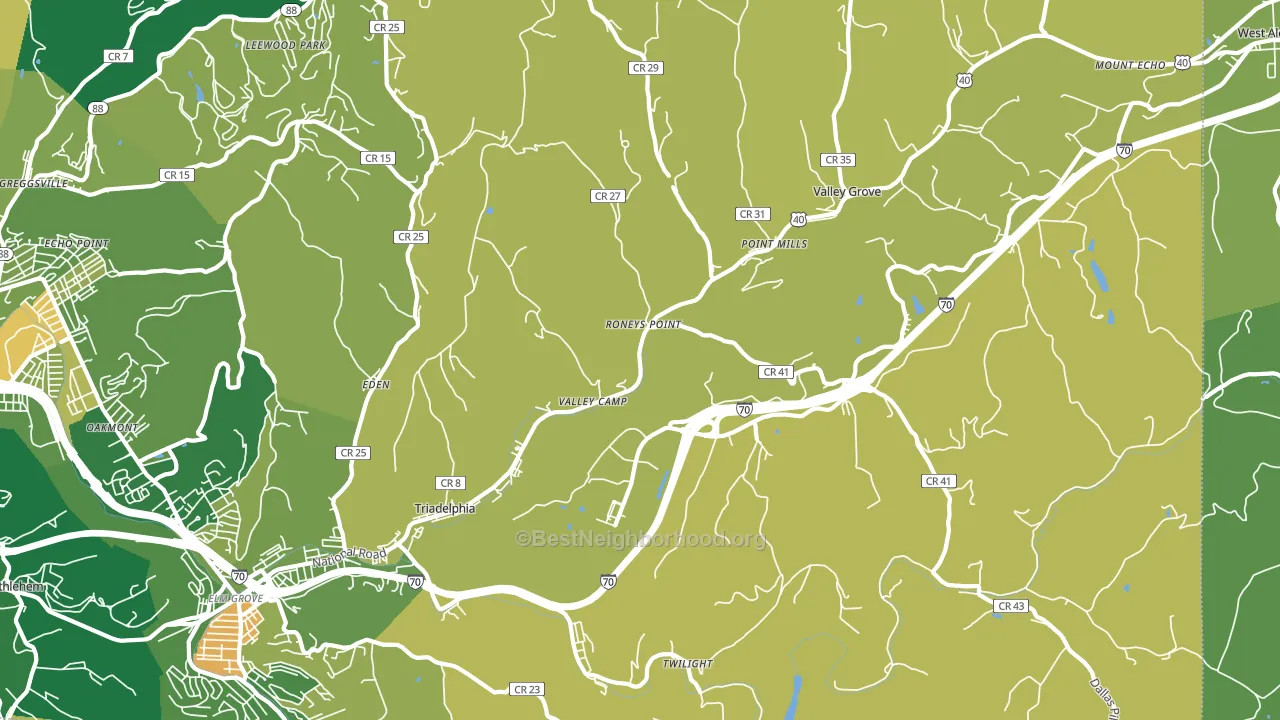 26059, WV block-group voter-turnout map