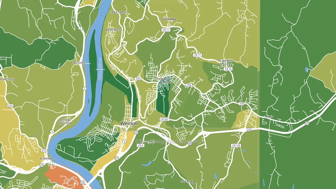 26062, WV block-group voter-turnout map