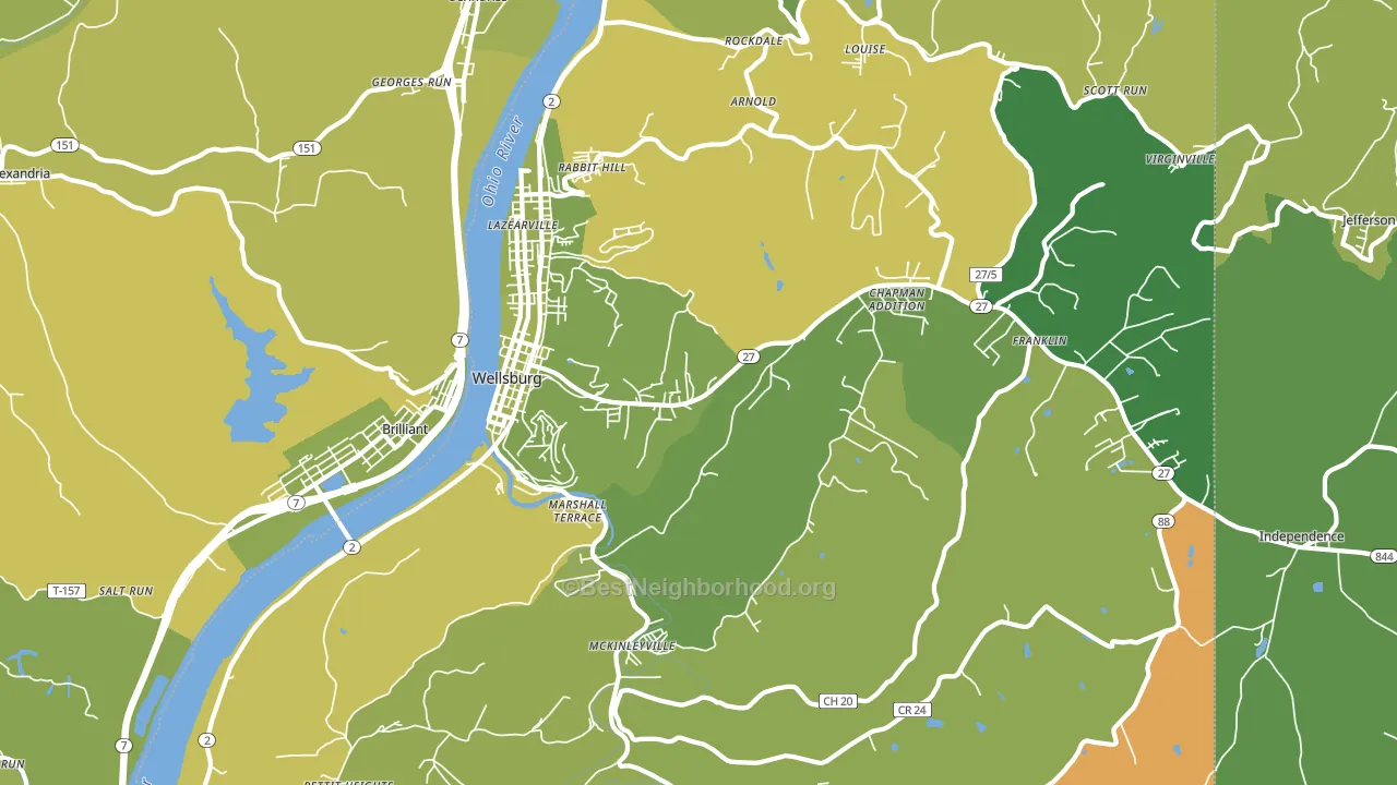 26070, WV block-group voter-turnout map