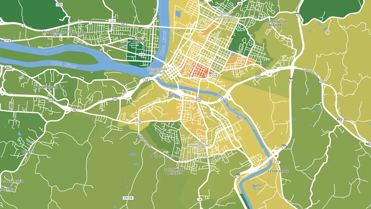 26101, WV block-group voter-turnout map