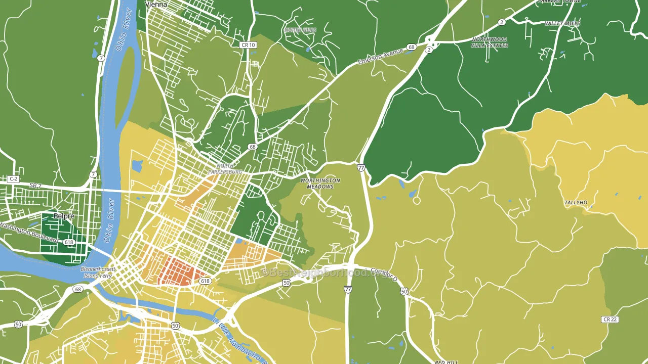 26104, WV block-group voter-turnout map