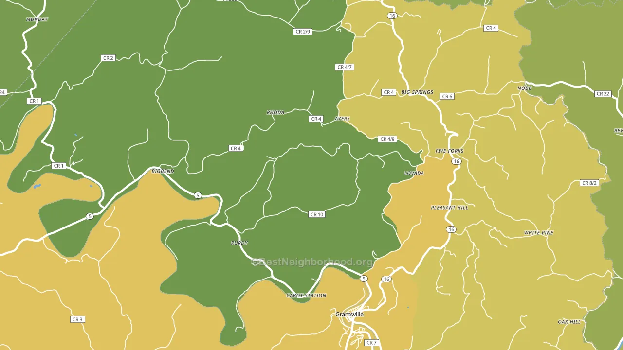 26136, WV block-group voter-turnout map