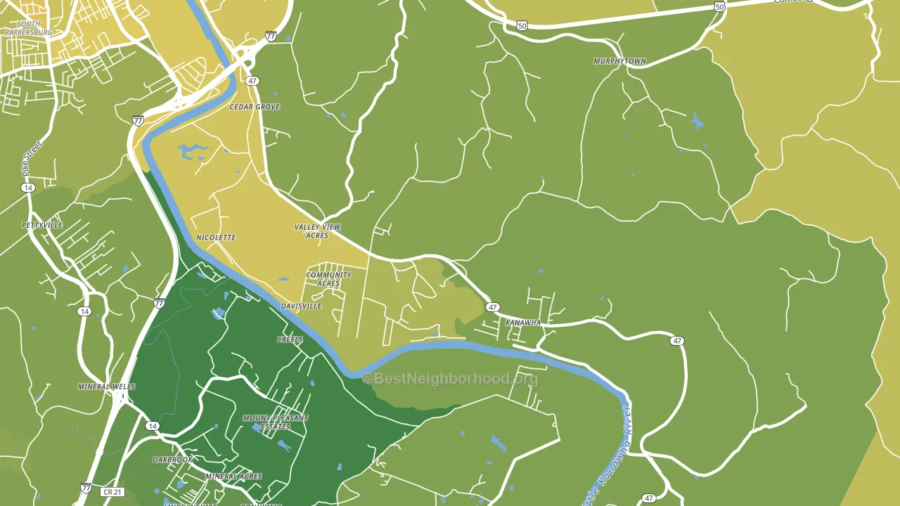 26142, WV block-group voter-turnout map