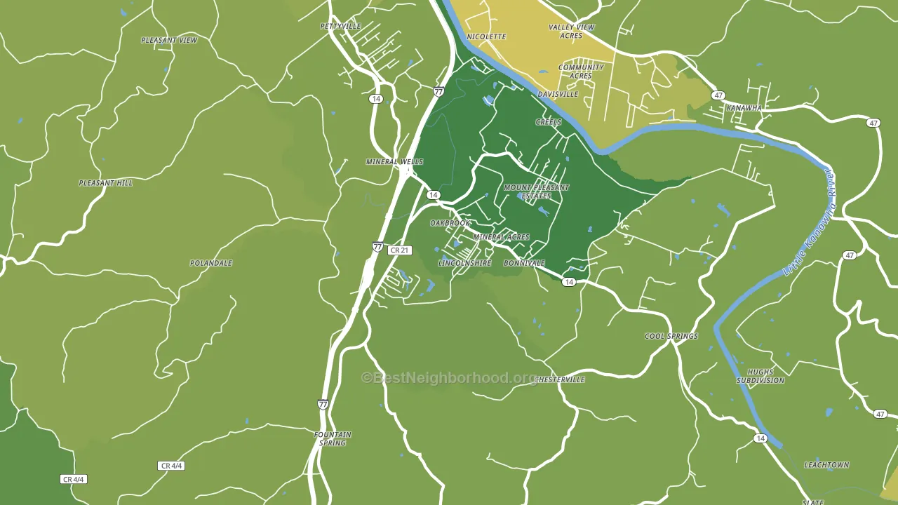 26150, WV block-group voter-turnout map