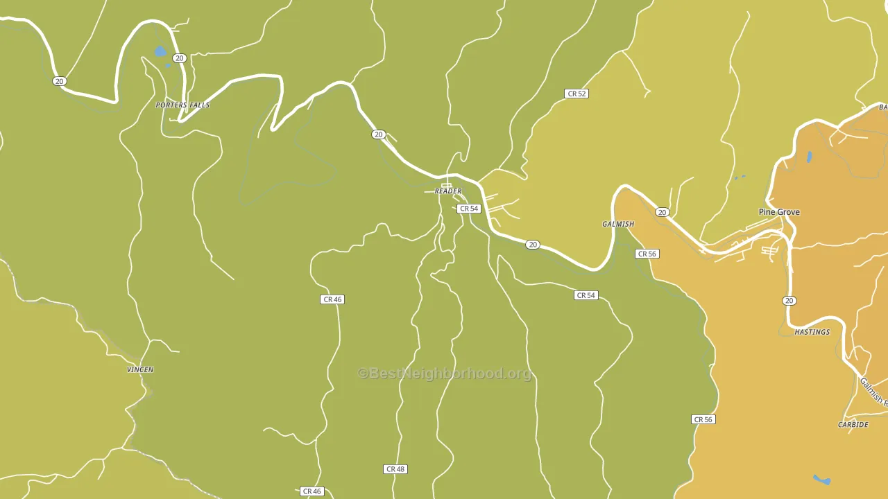 26167, WV block-group voter-turnout map