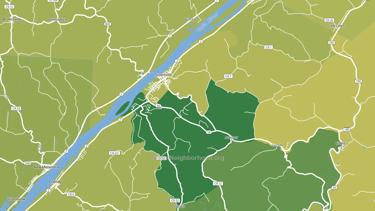 26175, WV block-group voter-turnout map