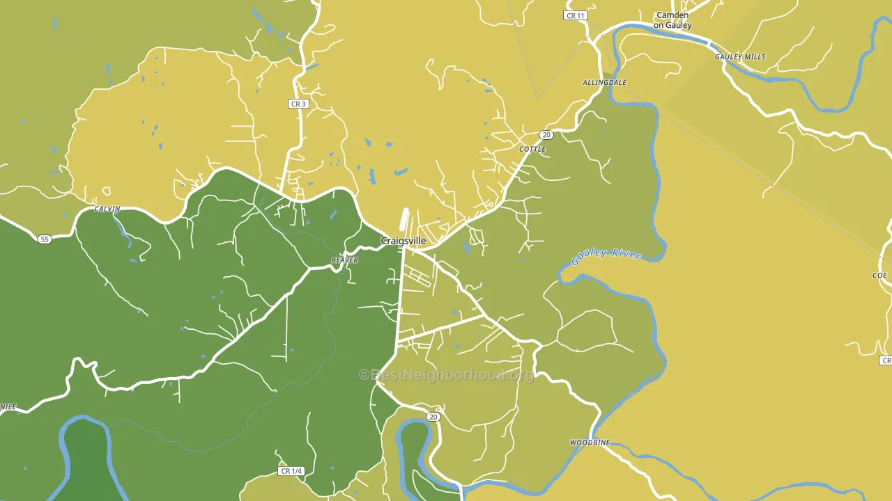 26205, WV block-group voter-turnout map