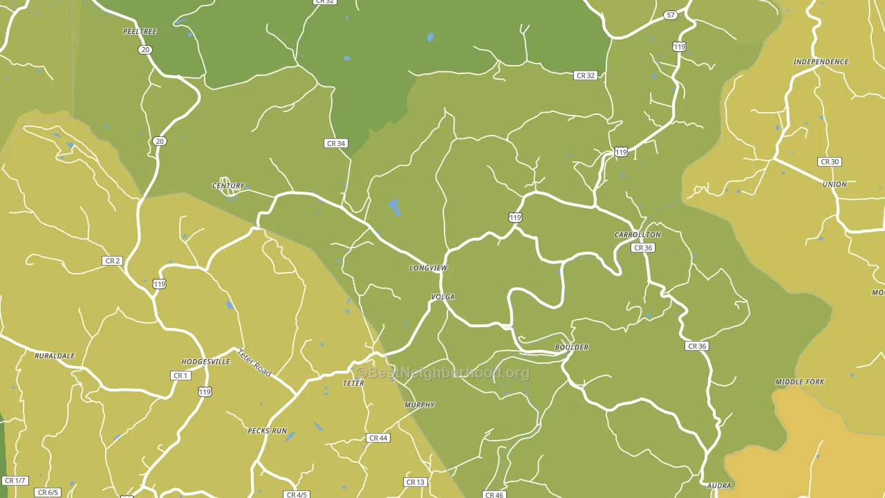 26238, WV block-group voter-turnout map