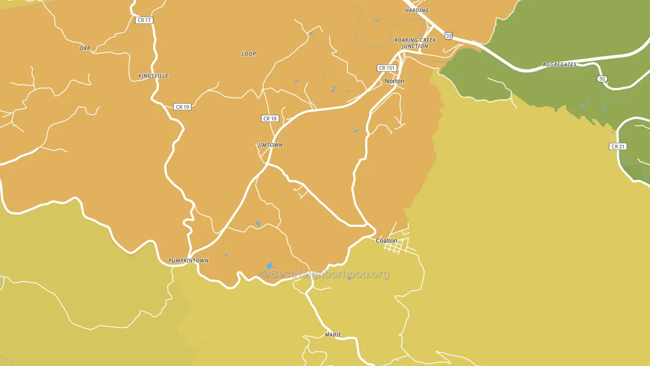26257, WV block-group voter-turnout map