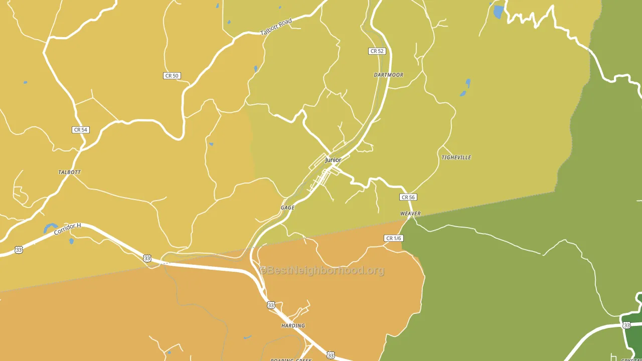26275, WV block-group voter-turnout map