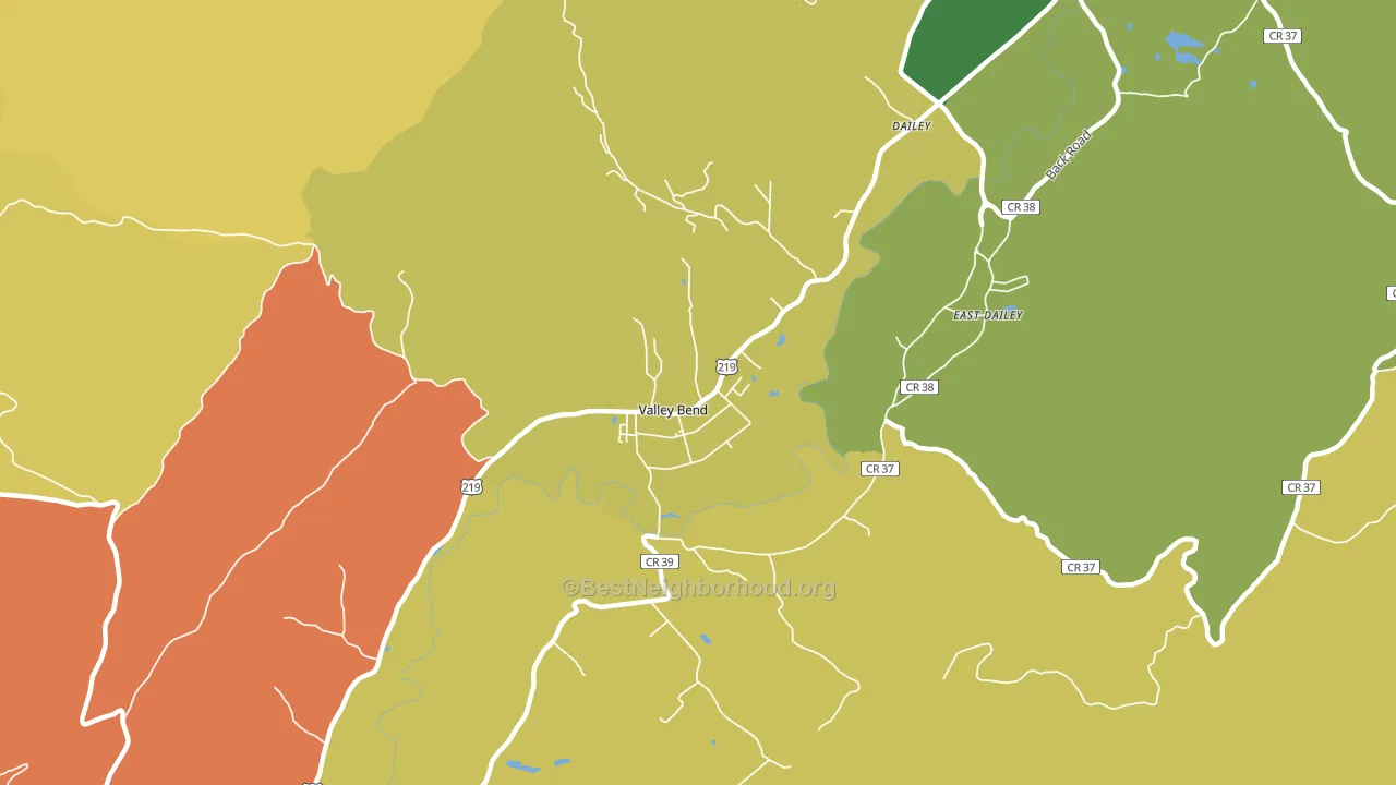 26293, WV block-group voter-turnout map