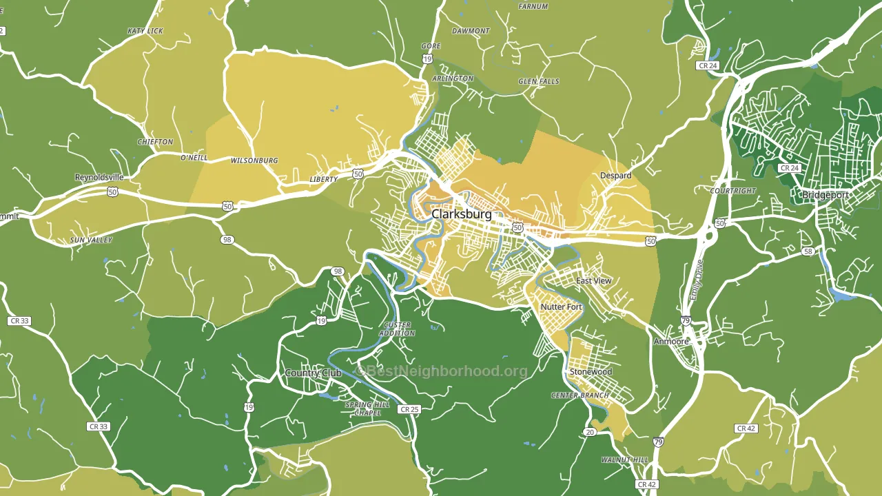 26301, WV block-group voter-turnout map