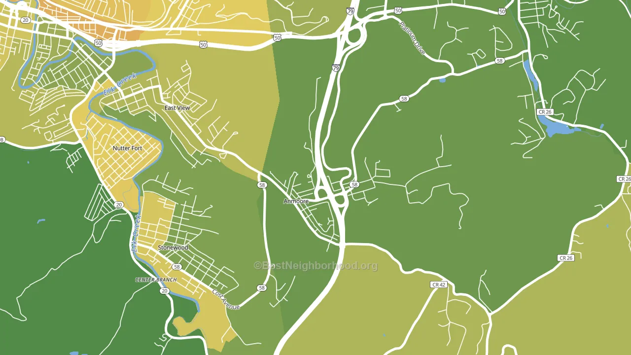 26323, WV block-group voter-turnout map