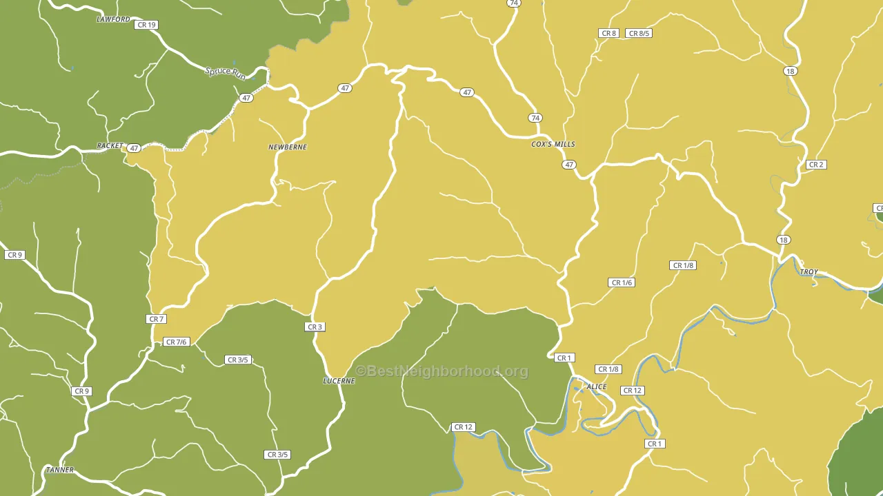 26342, WV block-group voter-turnout map