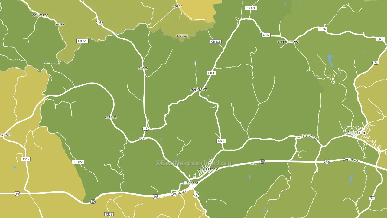 26346, WV block-group voter-turnout map