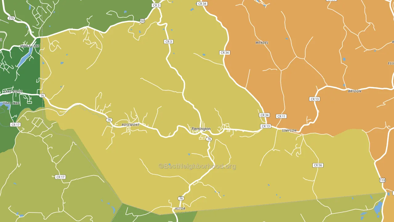 26347, WV block-group voter-turnout map