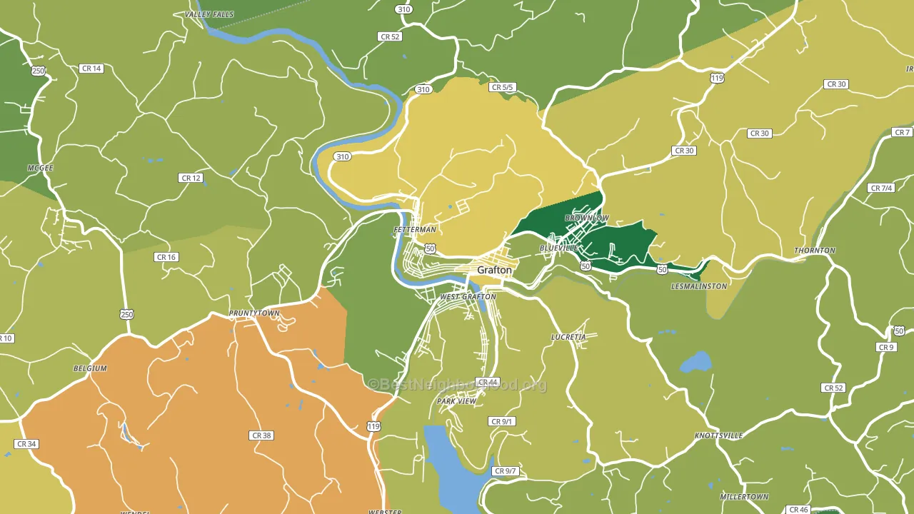 26354, WV block-group voter-turnout map