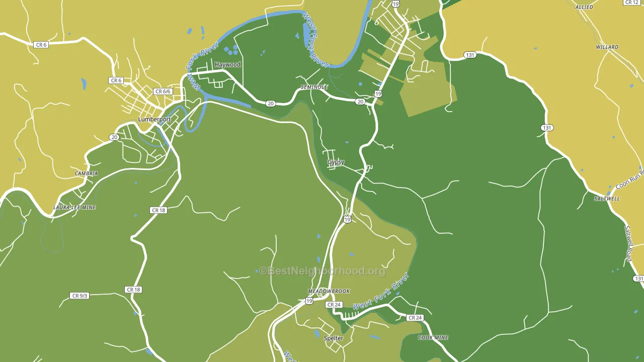 26361, WV block-group voter-turnout map