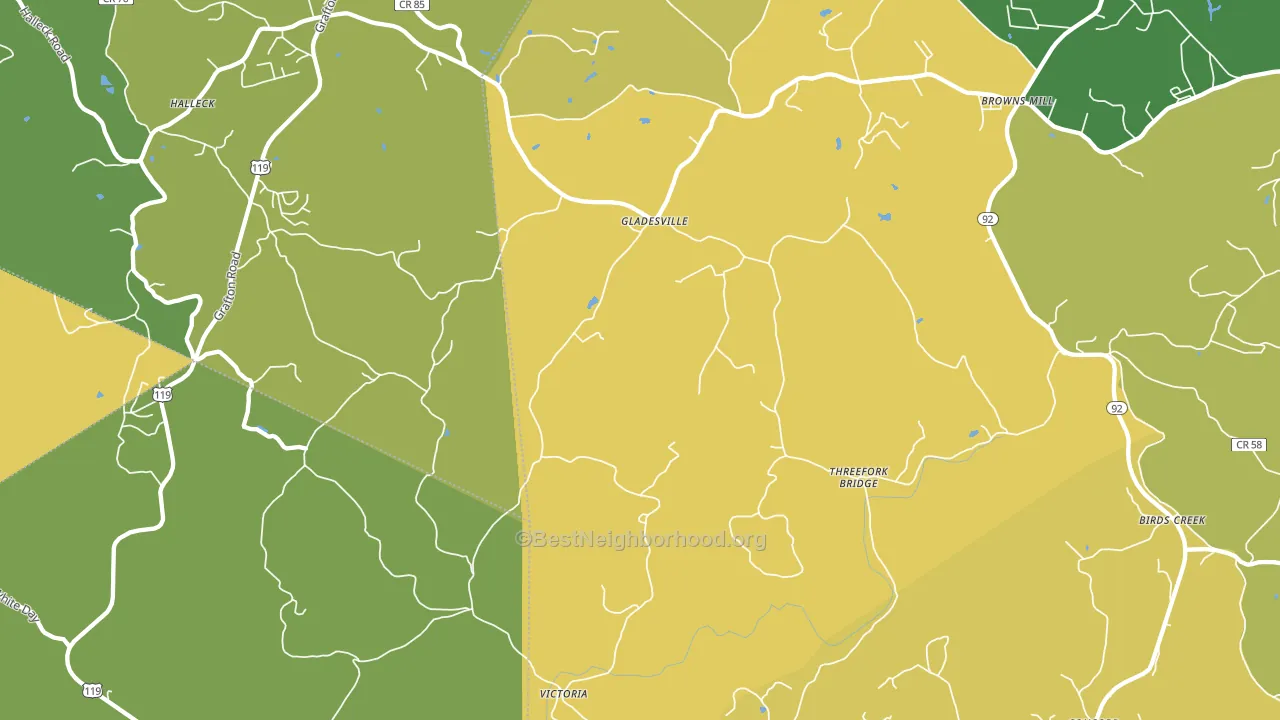 26374, WV block-group voter-turnout map