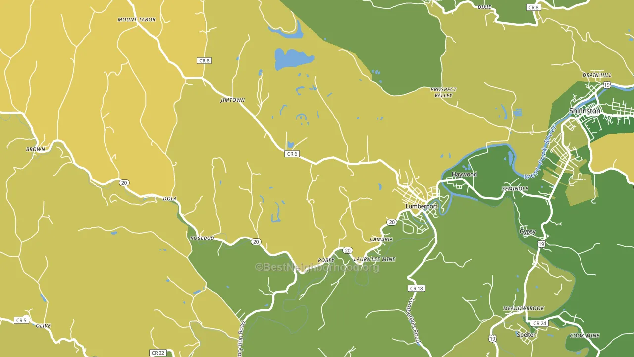26386, WV block-group voter-turnout map