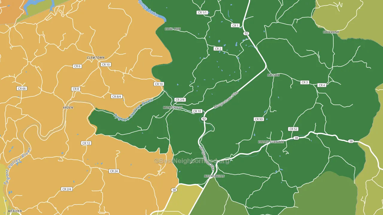 26405, WV block-group voter-turnout map