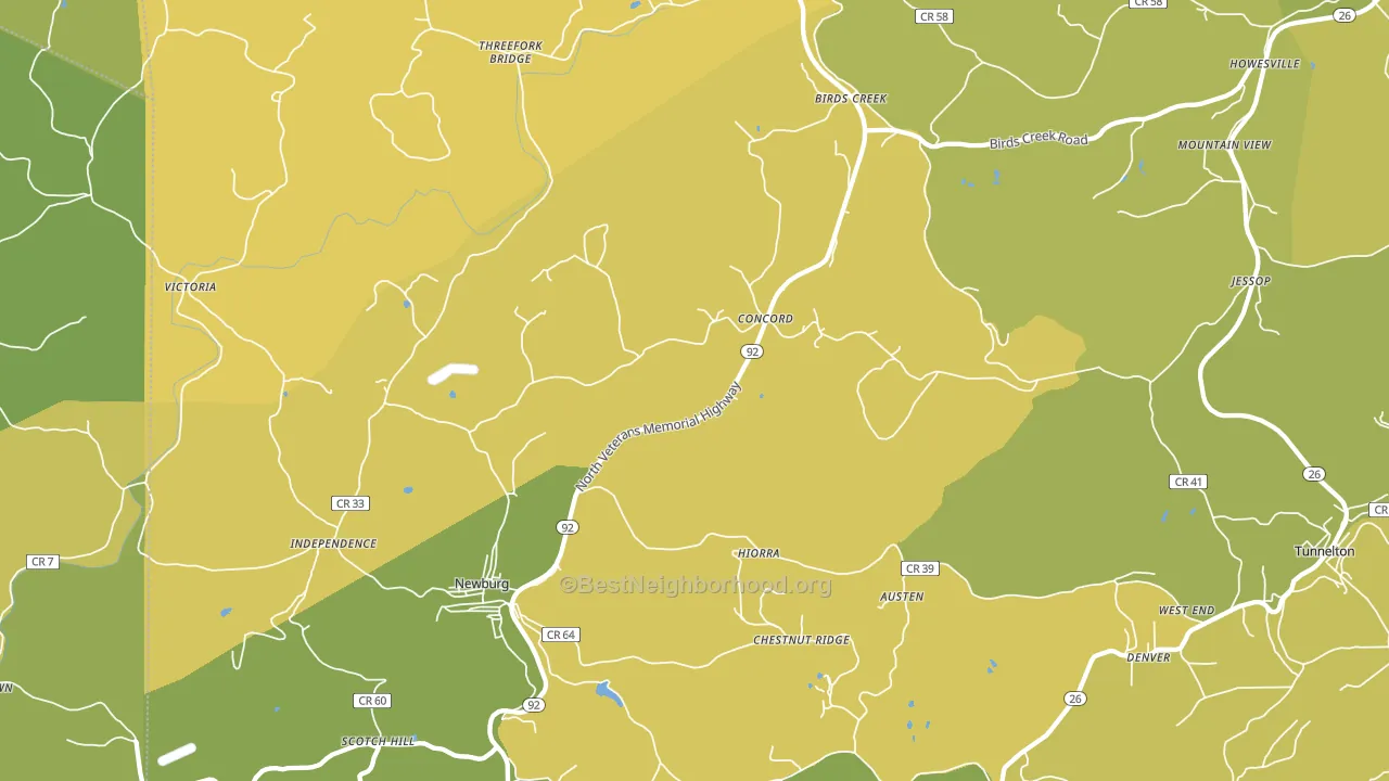 26410, WV block-group voter-turnout map
