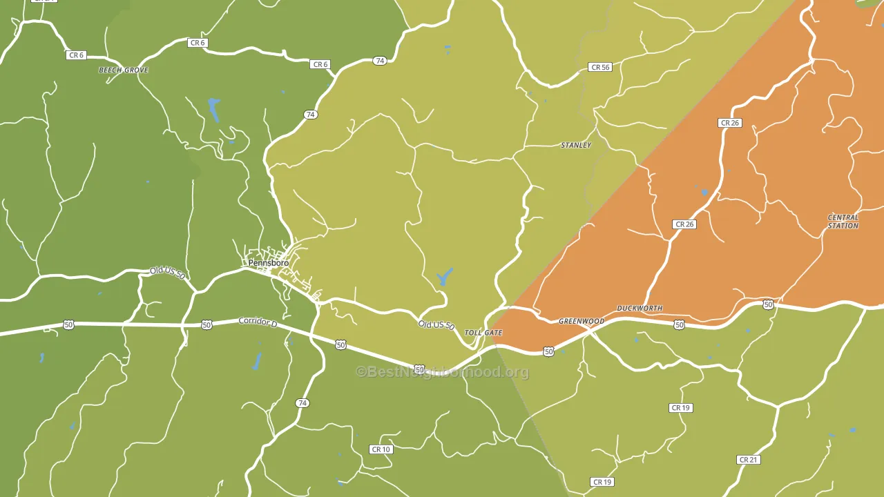 26415, WV block-group voter-turnout map