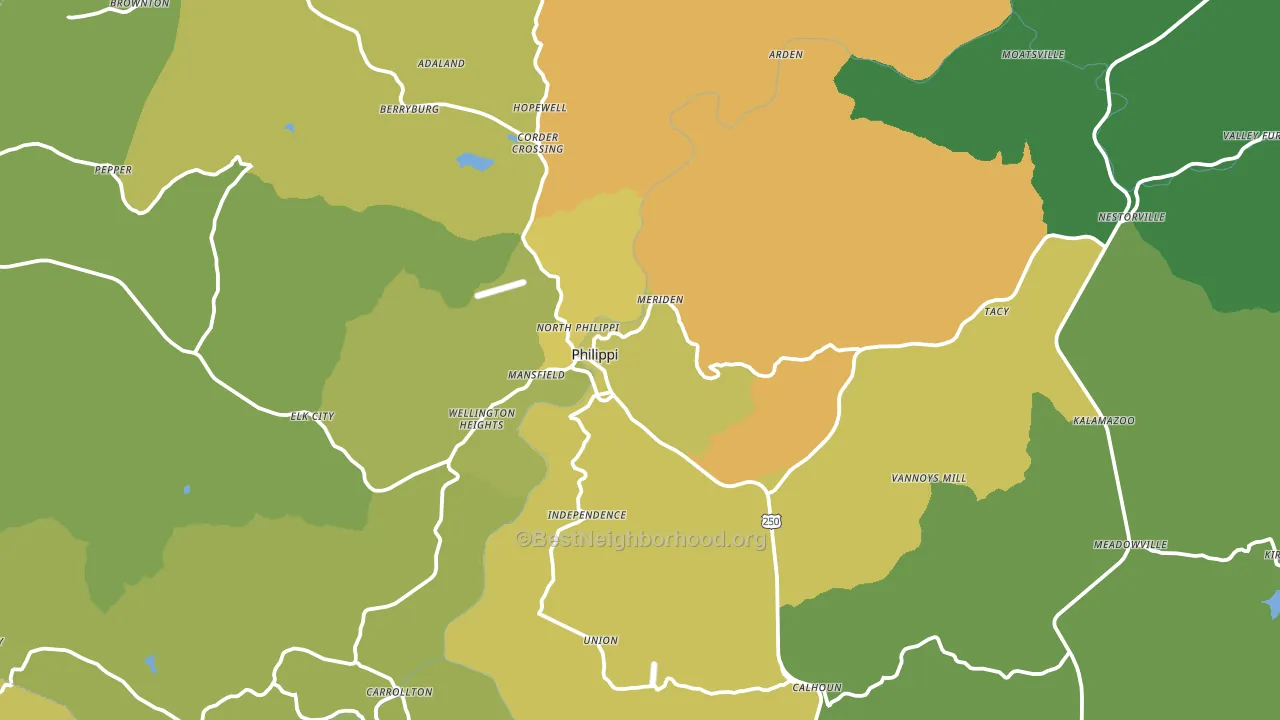 26416, WV block-group voter-turnout map
