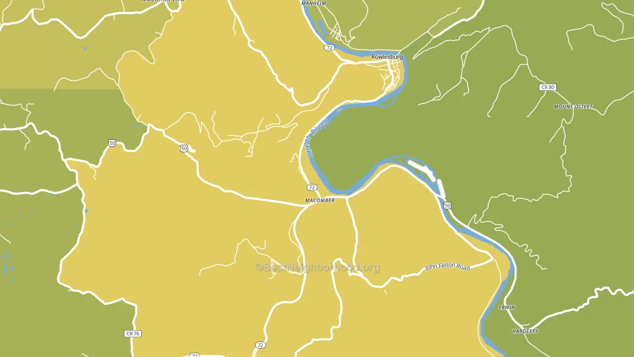 26425, WV block-group voter-turnout map