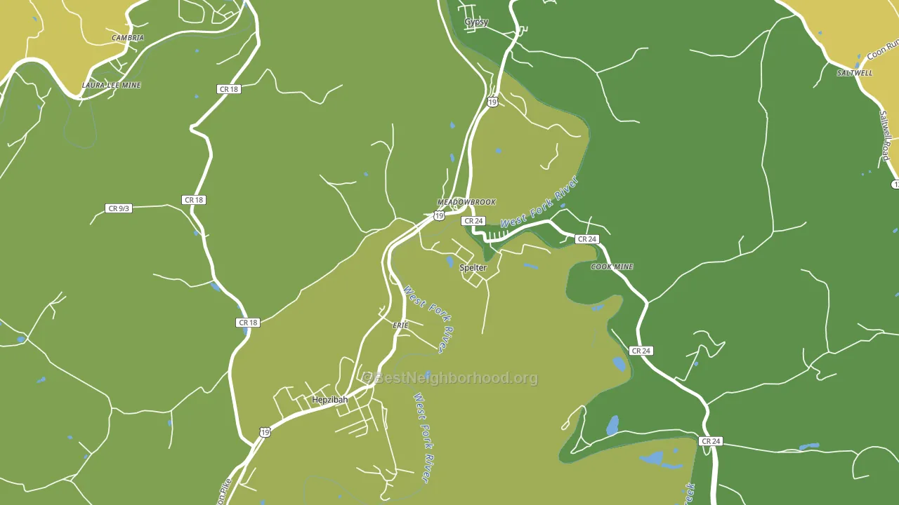 26438, WV block-group voter-turnout map