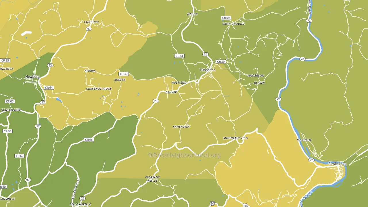 26444, WV block-group voter-turnout map
