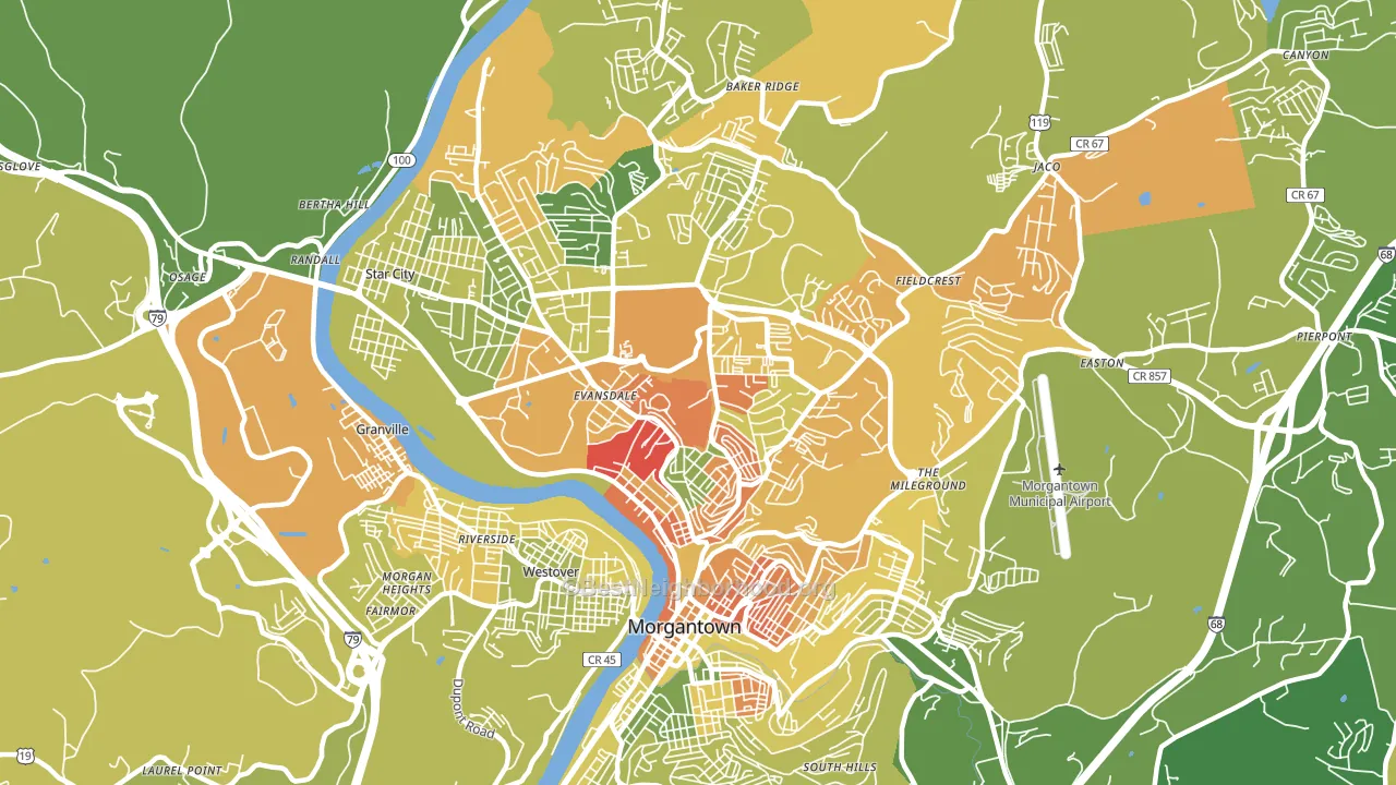 26505, WV block-group voter-turnout map