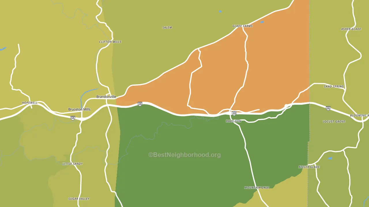 26525, WV block-group voter-turnout map