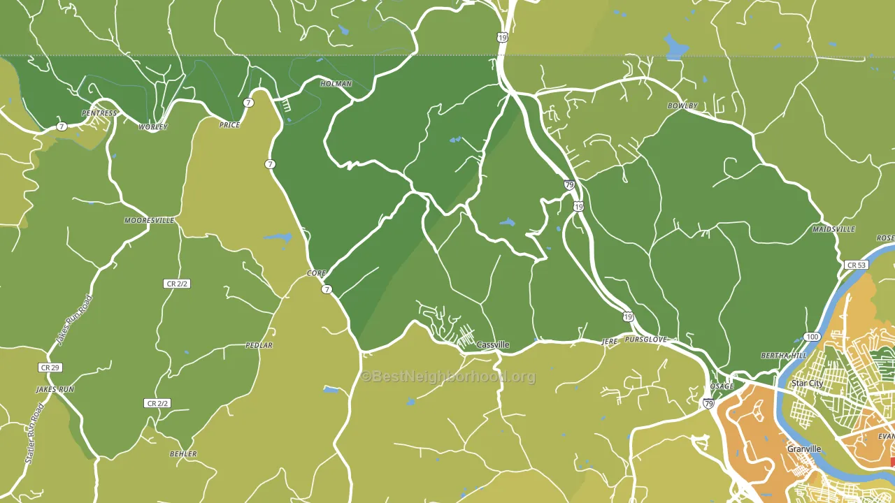 26541, WV block-group voter-turnout map