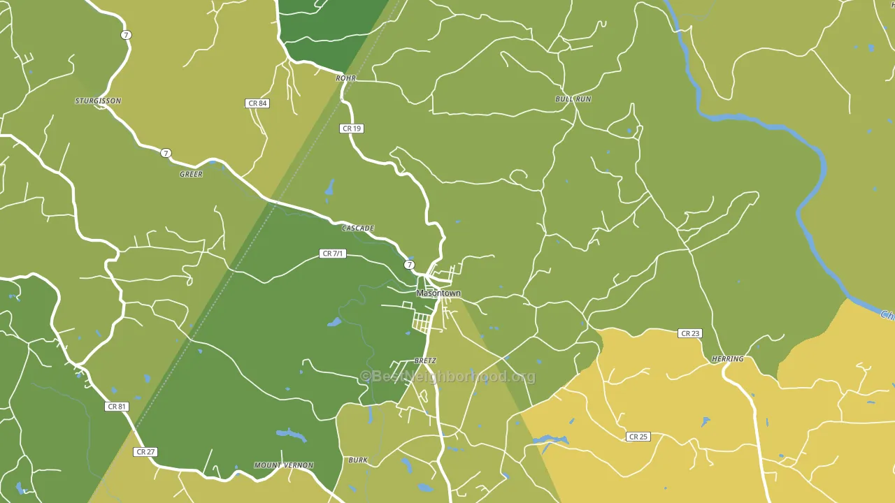 26542, WV block-group voter-turnout map