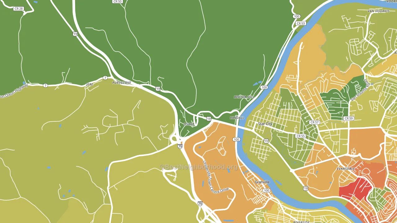 26543, WV block-group voter-turnout map