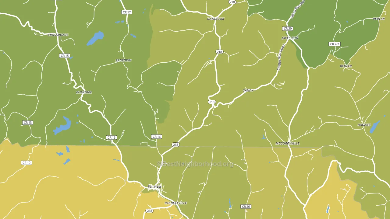 26570, WV block-group voter-turnout map