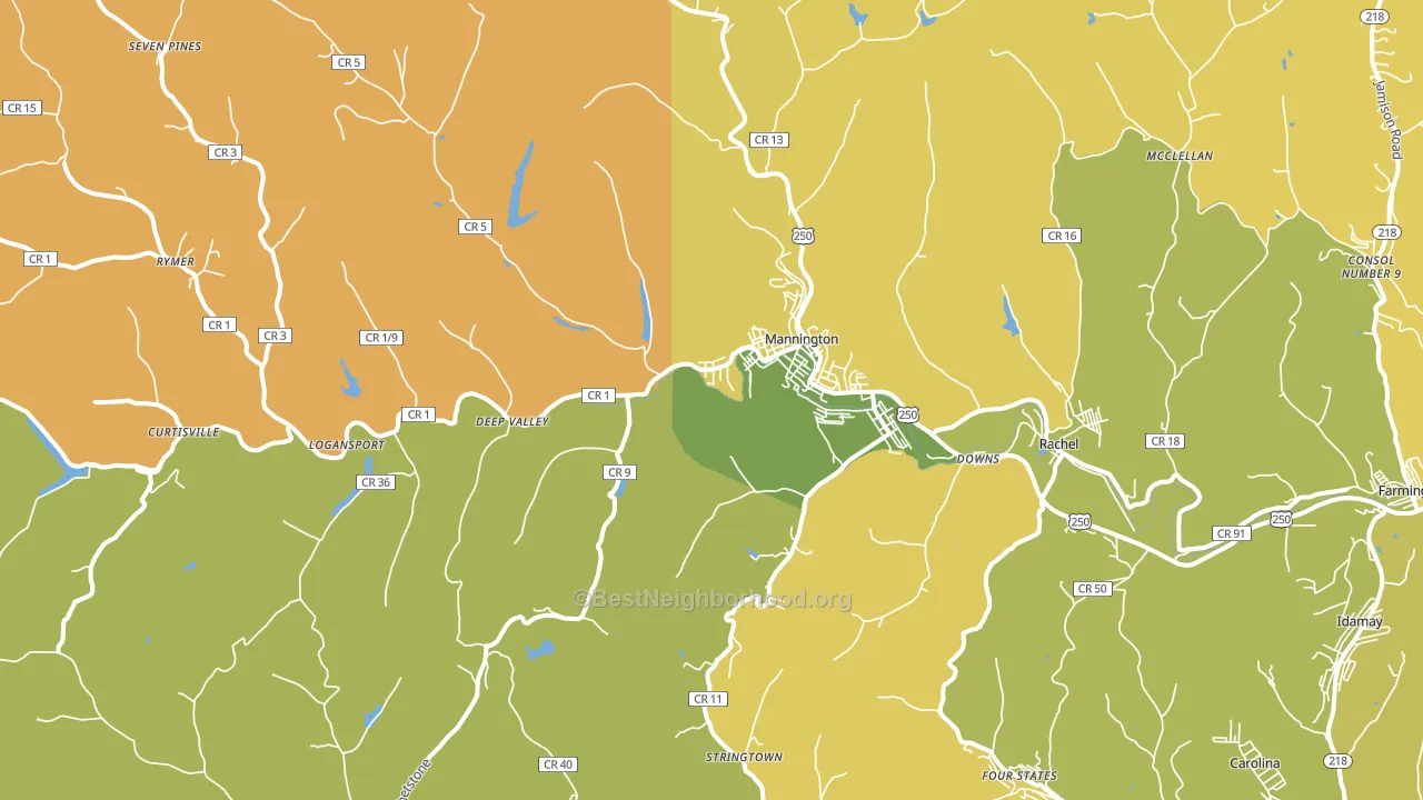 26582, WV block-group voter-turnout map