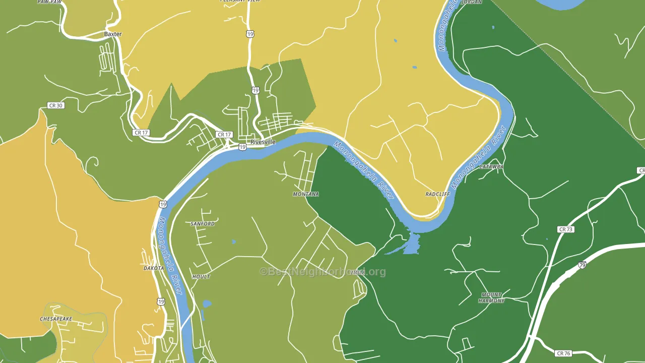 26586, WV block-group voter-turnout map