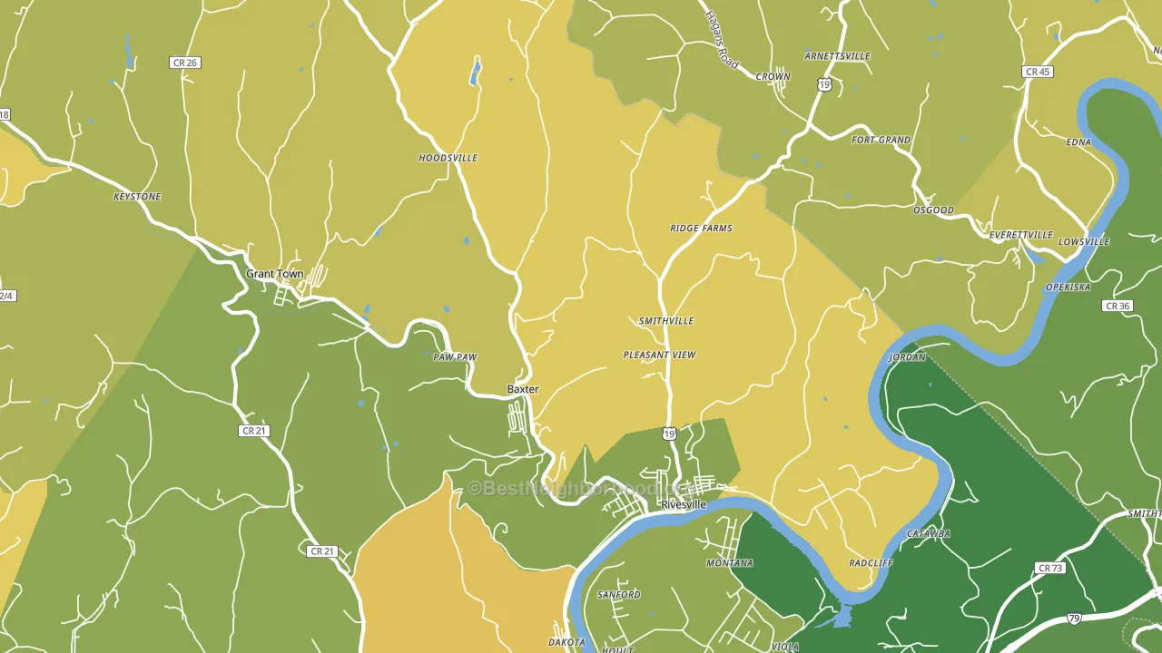 26588, WV block-group voter-turnout map