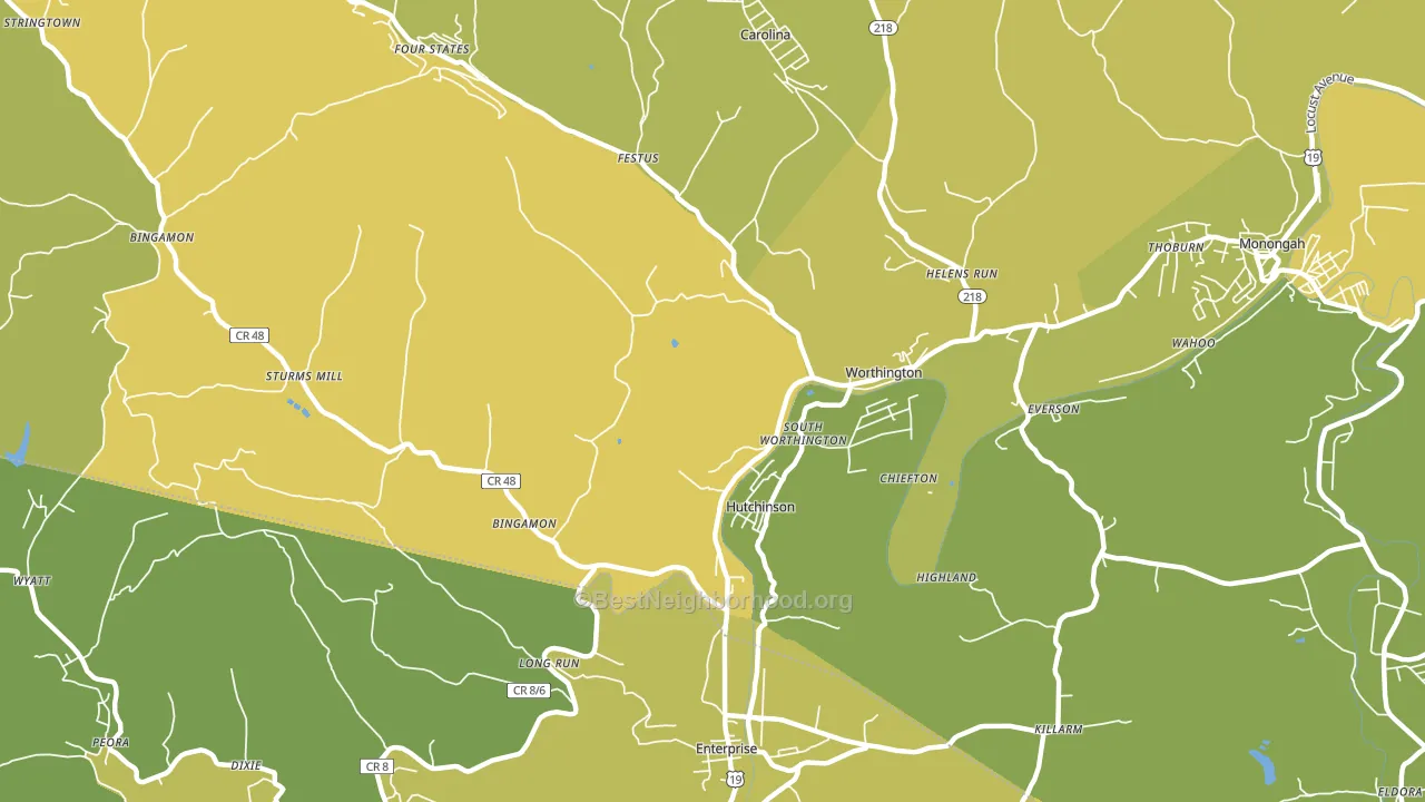 26591, WV block-group voter-turnout map